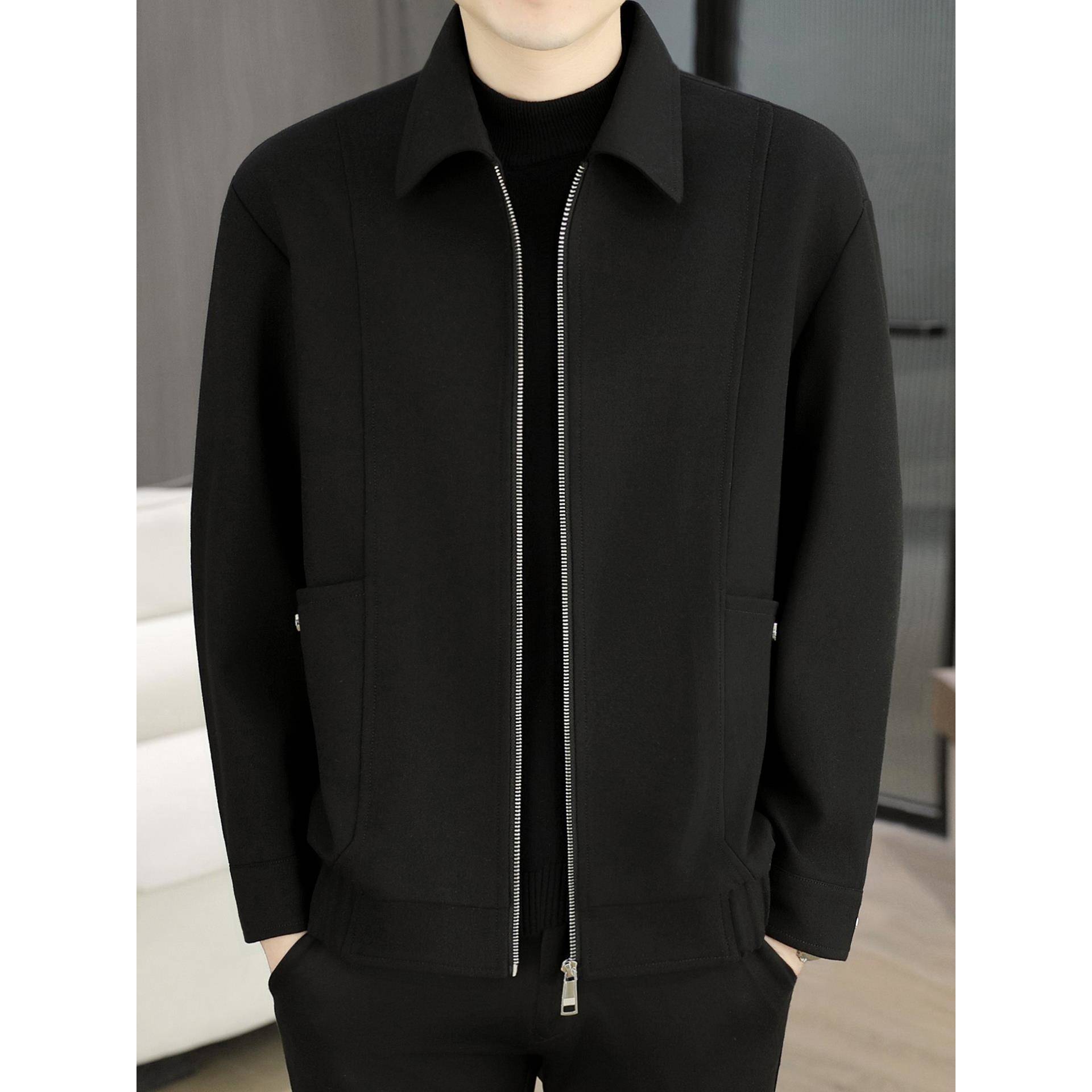 秋冬行外套男士2025新款商务夹克休闲上衣男装秋装薄款拉炼1121u