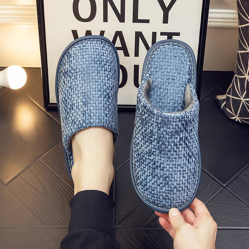 秋冬季男士新款家居艺拖鞋男女室内防滑居家软底静音保暖家1114n