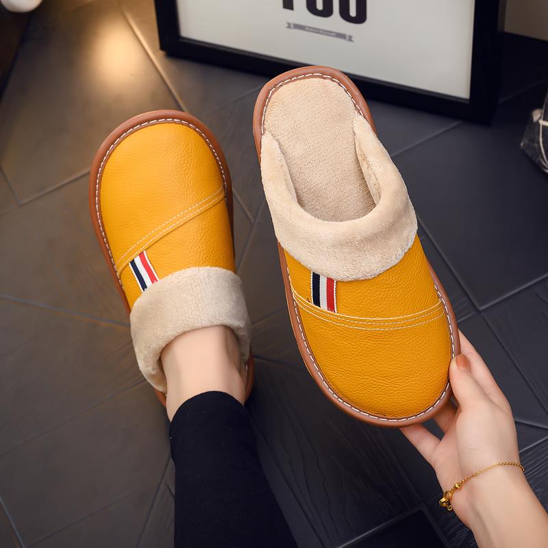 秋冬季居家用拖鞋女士毛绒防水防滑底室内情侣保暖棉拖鞋男1019u