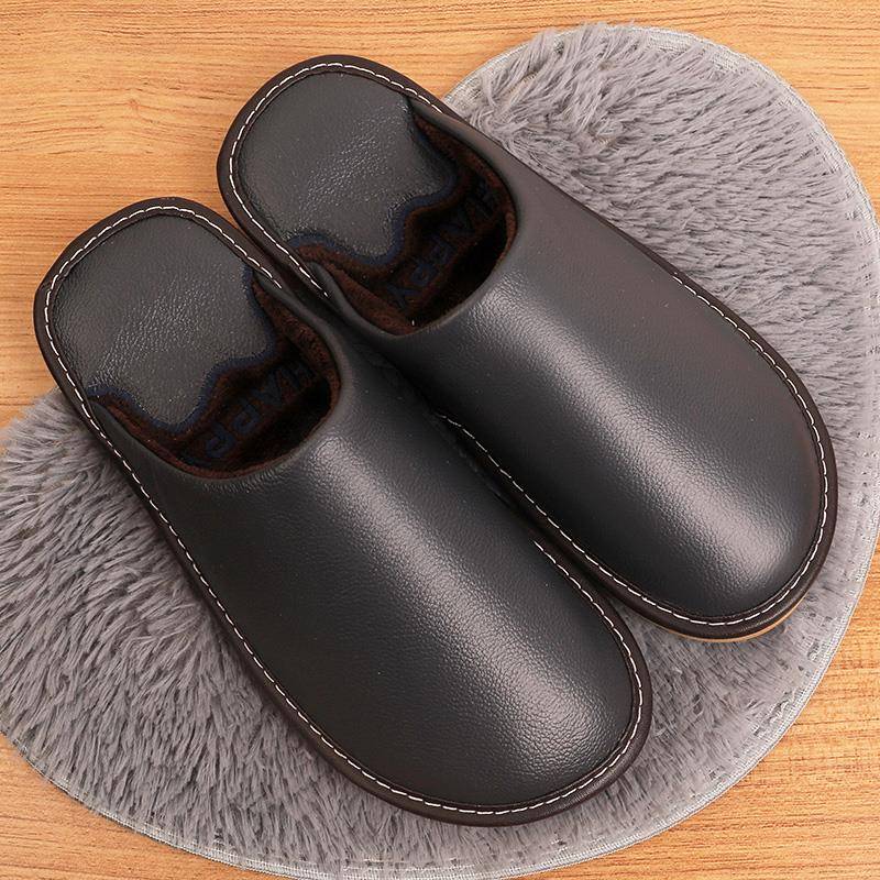 秋冬季男士新款男女居家拖鞋家居地板防滑厚底加绒鞋1114n