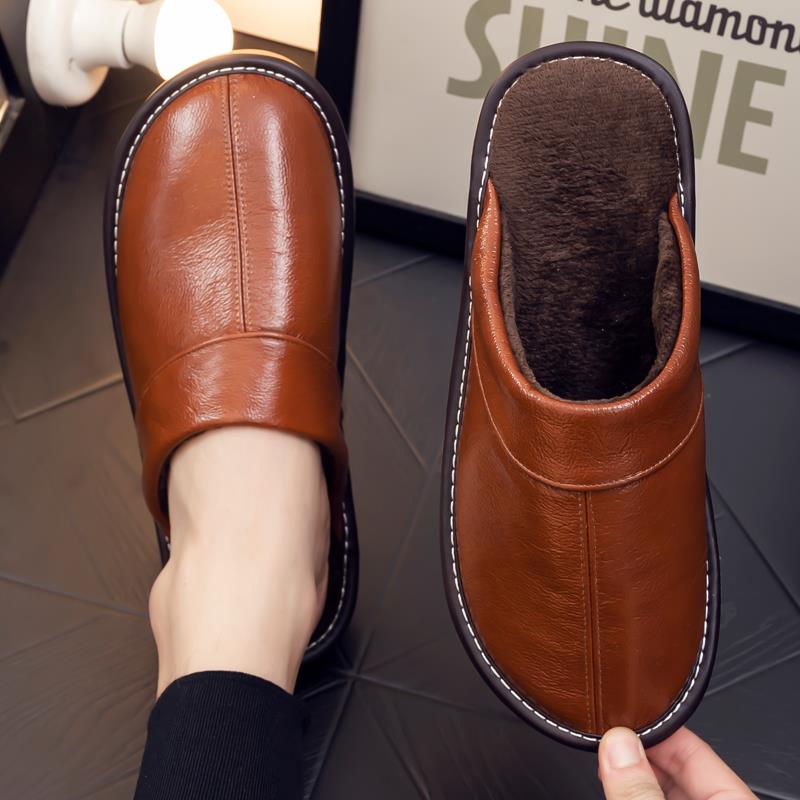 秋冬季男士新款拖鞋女室内家居保暖毛毛防滑厚底居家用拖鞋1114n