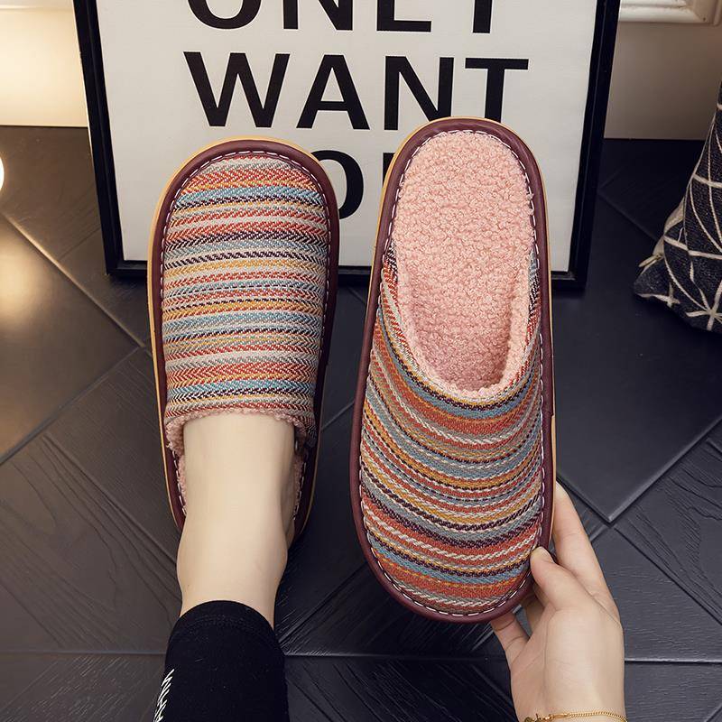 秋冬季男士新款家用艺拖鞋男室内居家防滑软底保暖家居毛绒1114n