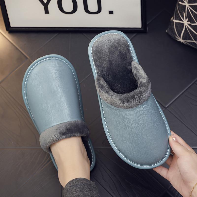 秋冬季家用拖鞋男室内防滑情侣地板厚底保暖居家拖鞋女冬天1119h