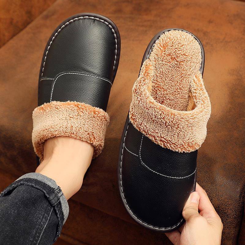 秋冬季家用拖鞋男女室内防滑木地板居家厚底家居保暖毛拖鞋1119h