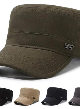 平顶帽2025四季款秋冬新款户外休闲百搭中老年短檐鸭舌帽10221e