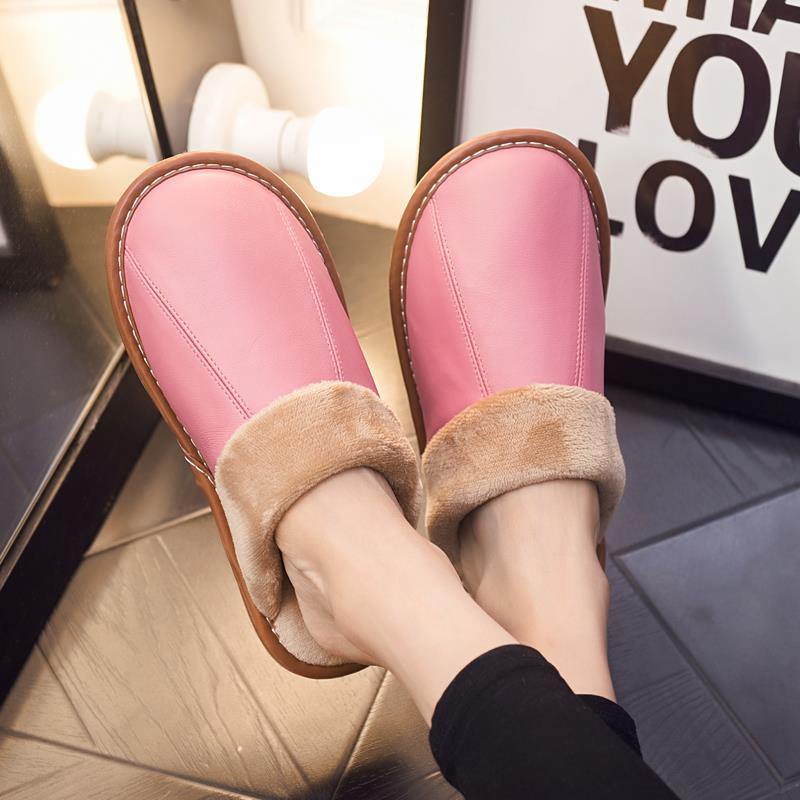 拖鞋男女保暖厚底加绒居家居秋冬季室内防滑软底卧室简约1119h