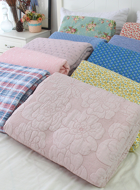 简约Flowering棉质床盖单件1.8夏凉被抗皱床单双面盖被全棉盖毯子