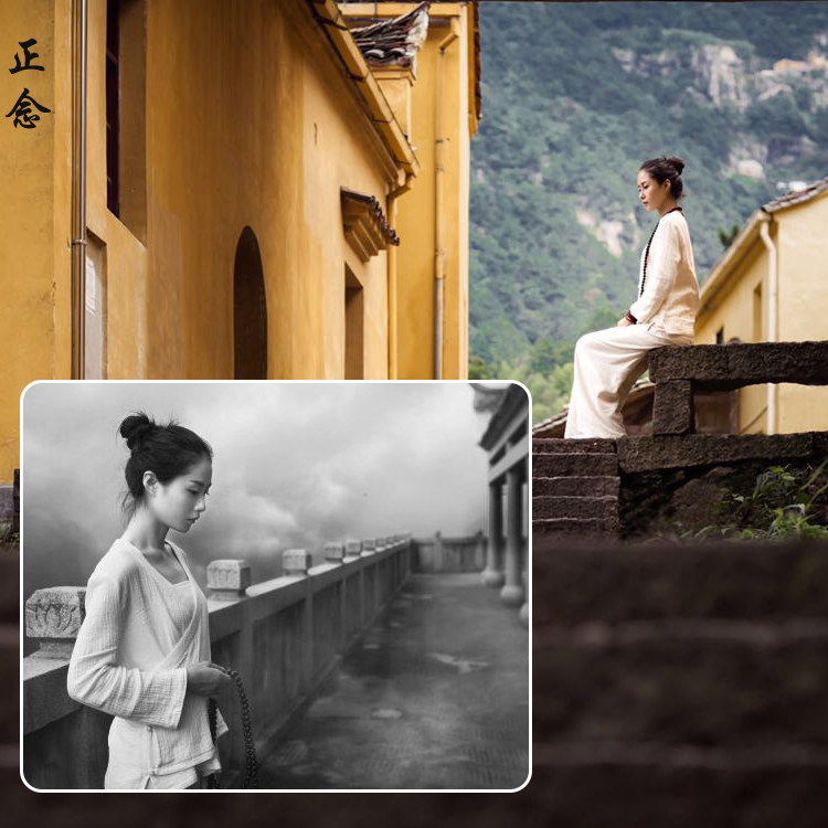 正念春夏纯棉茶人服瑜伽服套装女禅修坐垫服居士服改良汉服养生服