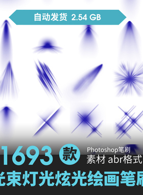 ps笔刷太阳光束白色光线笔刷灯光照射光源光影特效高光晕合成摄影