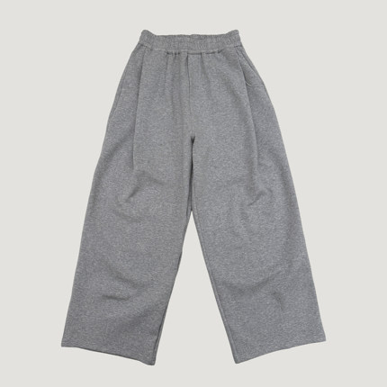 Oxycodone/400g雪花灰空气棉3D立体剪裁双打褶休闲遛狗阔腿卫裤