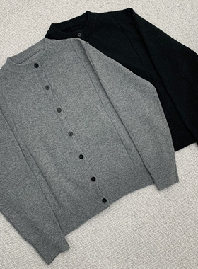 Oxycodone/定织羊毛兔绒混纺针织半高领基础开衫打底氛围感毛衣