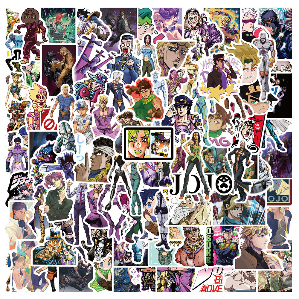 100张动漫jojo的奇妙冒险游戏贴纸行李箱笔记本水杯手机防水装饰