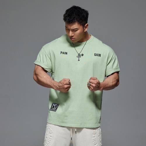 大码鸡肉狗 肌肉潮牌运动T恤夏季新款美式宽松短袖透气休闲半袖训