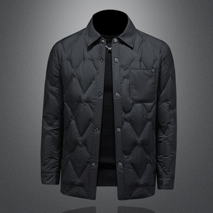 男装ggvv正品牌简木2025新款冬季新款保暖羽绒服翻领休闲百搭外套