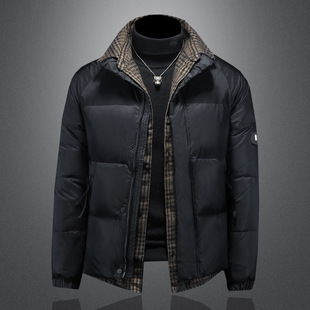 1943s男装官方唯品会正品牌七号仓库90%白鸭绒亮面羽绒服男士翻领