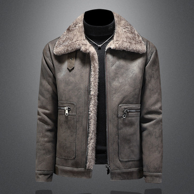 ira七彩马bsija保罗正品ushi2025冬季麂皮绒加厚皮毛一体夹克潮流