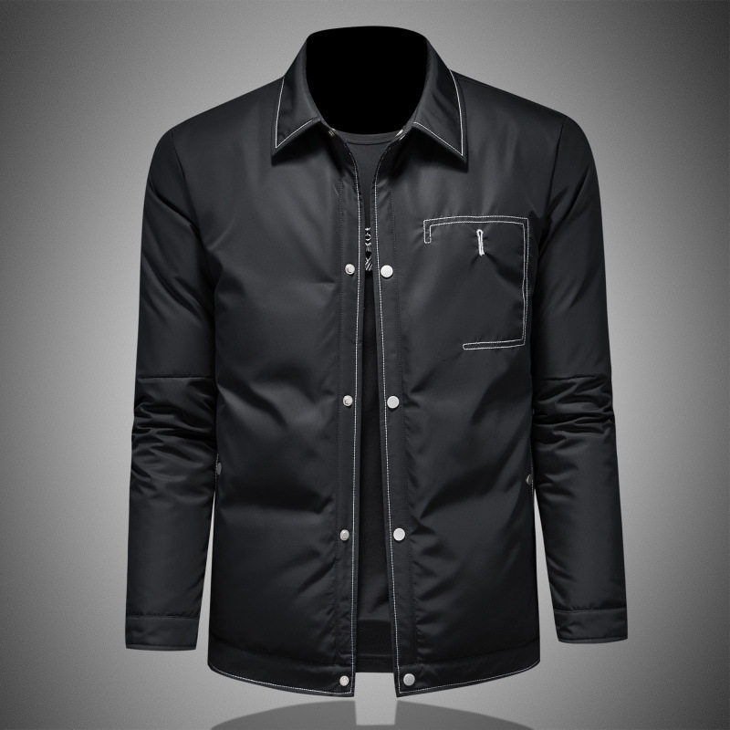 京东bsija男装官方正品牌七彩马2025冬季新款白鸭绒男士翻领羽绒