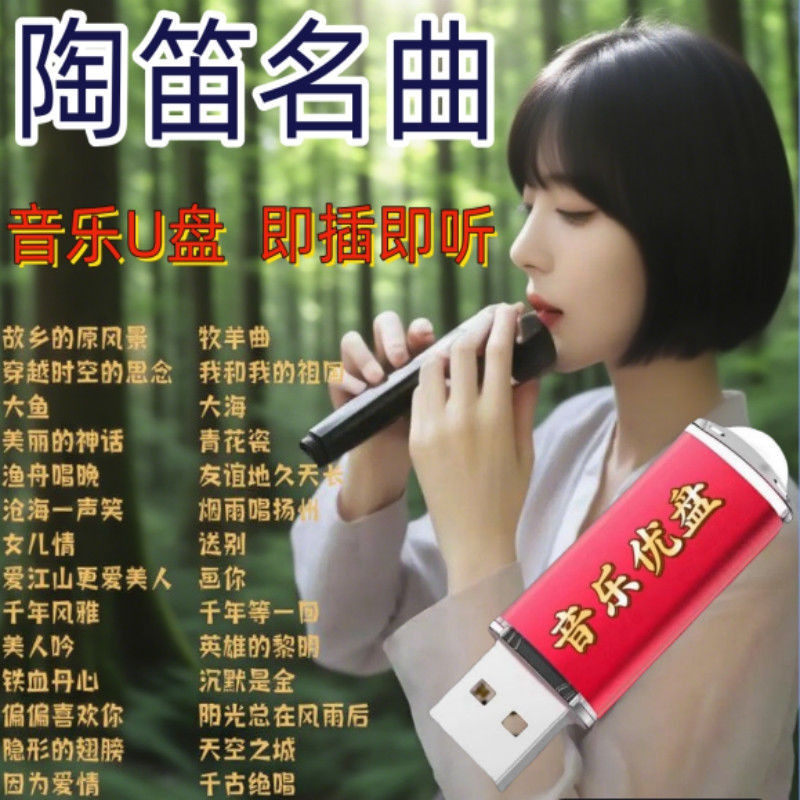 陶笛纯音乐五音疗愈盘张建龙养生音药乐器乐乐国乐茶室轻音乐u盘
