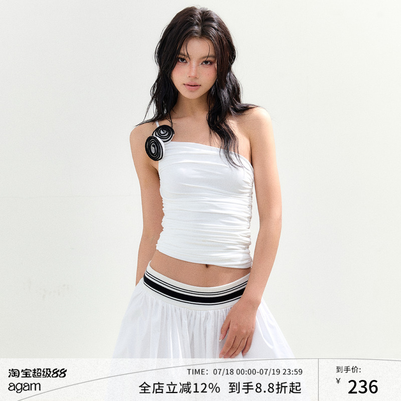 AGAM小众玫瑰花设计感背心
