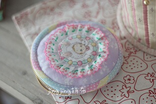 【JINGJING拼布】昭和娃娃紫色圆饼零钱包钥匙包材料包 新款
