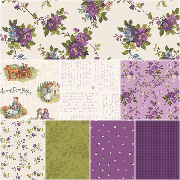 美国进口纯棉印花布料复古人物娃衣拼布面料Anne of Green Gables