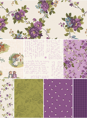 美国进口纯棉印花布料复古人物娃衣拼布面料Anne of Green Gables