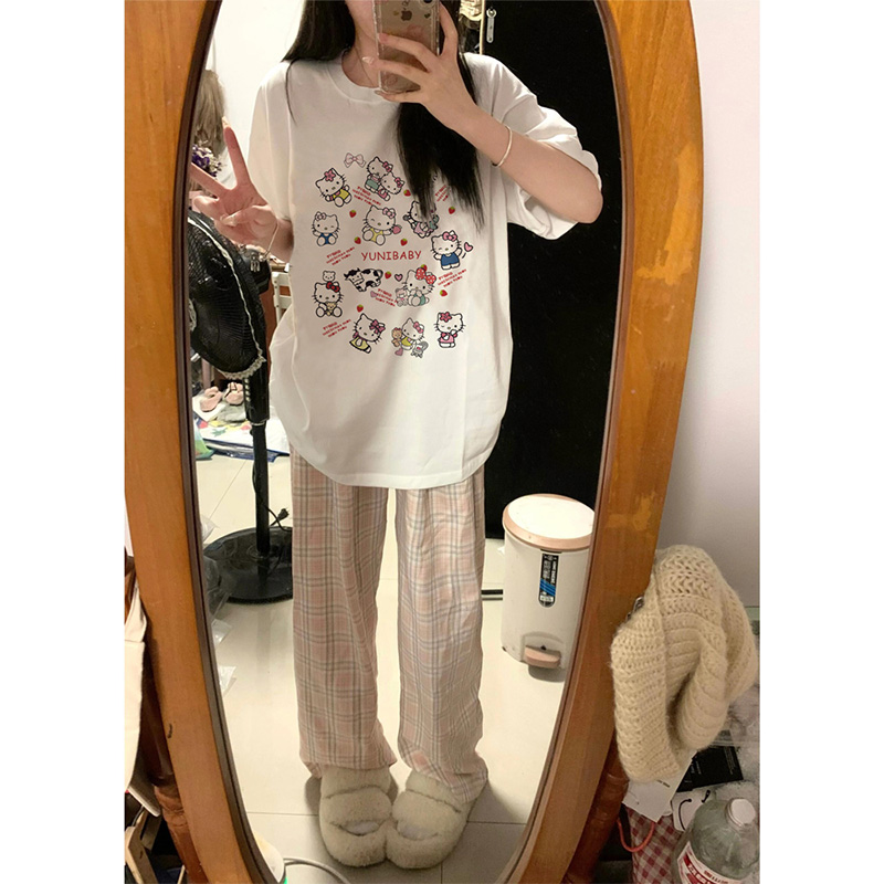 白色多巴胺kitty凯蒂猫短袖女t恤