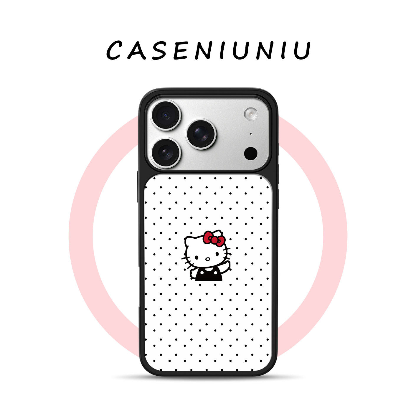 简约波点凯蒂猫kitty适用苹果华为小米手机壳磁吸iPhone17promax新款16韩系15INS风14可爱小众13超好看手机壳