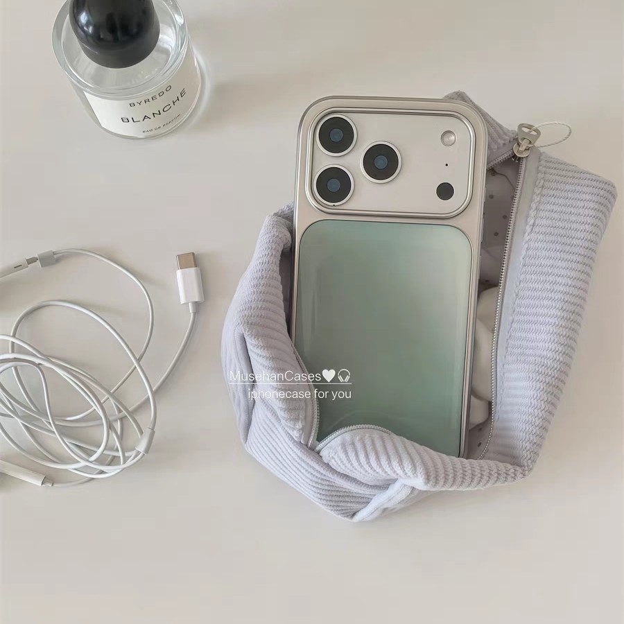 纯色系渐变抹茶绿电镀手机壳