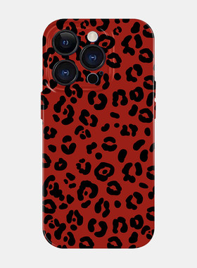 酷黑豹纹适用iPhone17promax苹果16小米15opporeno14新款mate70华为p80荣耀400红色菲林手机壳13个性vivos30