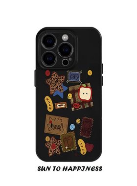 适用iPhone17promax苹果15opporeno14新款mate70华为p80荣耀400菲林手机壳13小米16vivos30x200星星豹纹水果