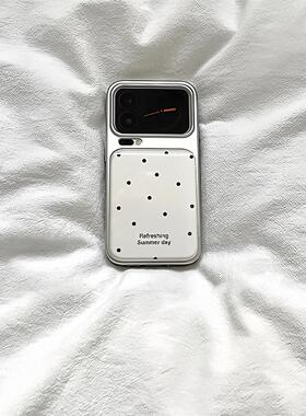 适用于小米17promax手机壳15pro新款14全包13/12高级红米note15/14pro防摔k90/k80/k70女保护套黑色波点英文