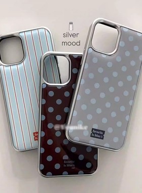 复古波点韩系新款银边滴胶手机壳适用苹果iPhone17promax高级感保护套小众16plus15pro14防摔简约13气质17air
