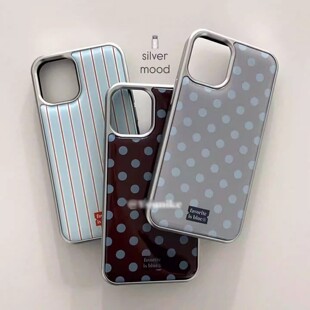 复古波点韩系新款银边滴胶手机壳适用苹果iPhone17promax高级感保护套小众16plus15pro14防摔简约13气质17air