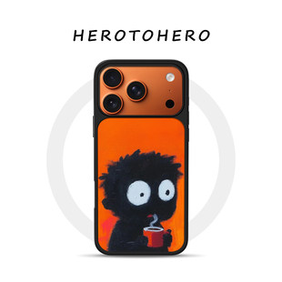 咖啡小黑人适用苹果华为小米手机壳17promax磁吸iPhone16新款15艺术小众14高级感13抽象可爱12男生手机壳情侣