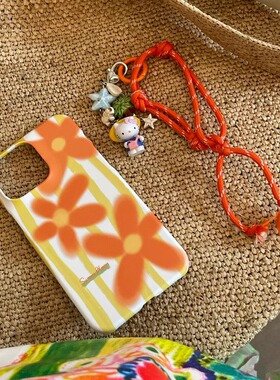 夏日花朵苹果手机壳菲林壳适用iPhone15pro/14promax/13/14plus手机壳苹果12mini硬XS/8保护套