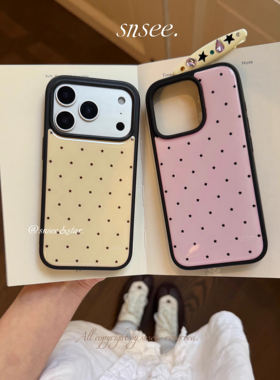 星星系列~深秋棕&温柔粉滴胶系列韩系黑框滴胶亮面亚克力框手机壳适用于苹果iphone16promax15pro1314