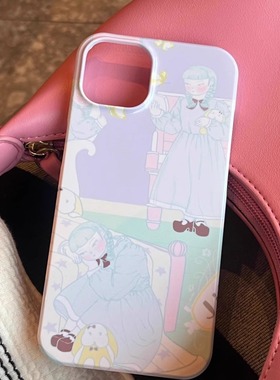 可爱吉米女孩奶油淡紫色适用于苹果手机壳菲林壳适用iPhone16promax/15pro/13/14plus手机壳12mini硬XS保护套
