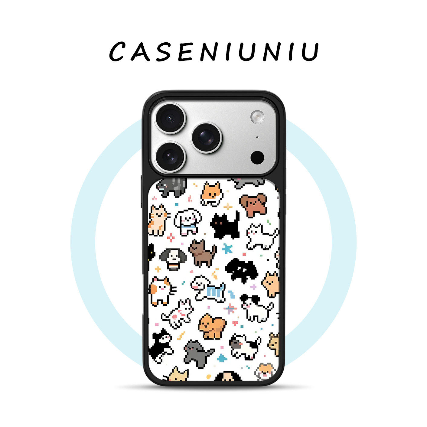 可爱卡通像素猫咪适用苹果华为小米手机壳磁吸iPhone17promax新款16趣味15创意14高颜值13高级感手机壳超好看