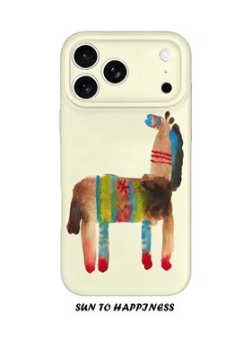 适用iPhone17promax苹果14opporeno15新款mate70华为p80荣耀500菲林手机壳13小米16vivos30x200油画手绘小马