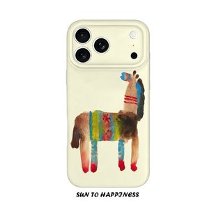 适用iPhone17promax苹果14opporeno15新款mate70华为p80荣耀500菲林手机壳13小米16vivos30x200油画手绘小马