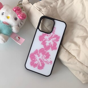 扶桑花元素古早黑边适用于苹果iPhone17promax手机壳16pro小米1415Pro华为mate60p70三星S23防摔保护套