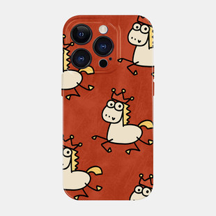 皇冠奔马适用于iPhone17promax苹果16小米17菲林手机壳15可爱14搞怪13华为mate70pura80卡通vivox100荣耀200