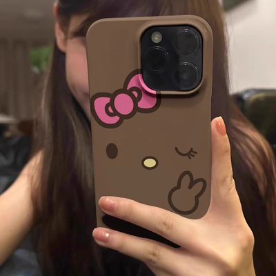 原创黑皮kitty可爱手机壳