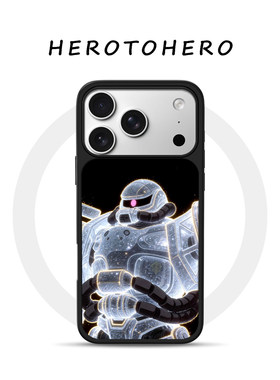 精神力扎古高达机器人适用苹果手机壳17promax磁吸iPhone16新款15小众高级感14艺术13超火12不撞款手机壳男生