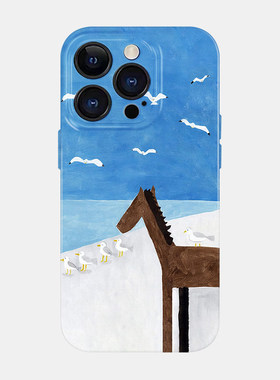 飞鸟马儿适用iPhone17苹果16promax手机壳小米15独特巨好看14油画ins风13超火可爱oppo小众不撞款mate70vivo