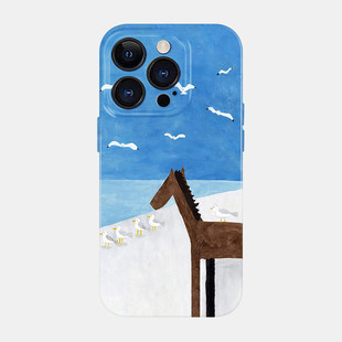 飞鸟马儿适用iPhone17苹果16promax手机壳小米15独特巨好看14油画ins风13超火可爱oppo小众不撞款mate70vivo