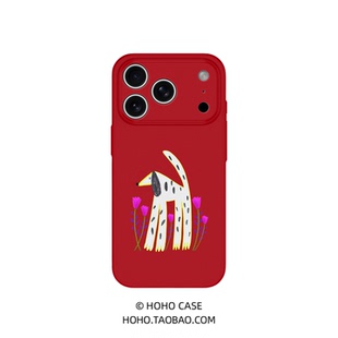 斑点小狗适用苹果17promax手机壳女款磁吸iPhone16新款艺术15抽象14好看13简约12小众11设计感全包防摔菲林壳