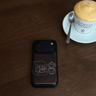 咖啡搭配适用于iPhone17promax滴胶手机壳苹果16promax保护套15pro苹果17十六13PRO十五苹果14手机壳可爱女款