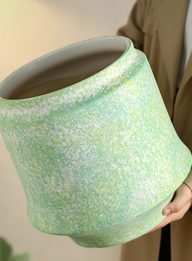 陶瓷花盆禅意清新简约轻奢高级感特大号透气冬青三角梅兰花专用盆